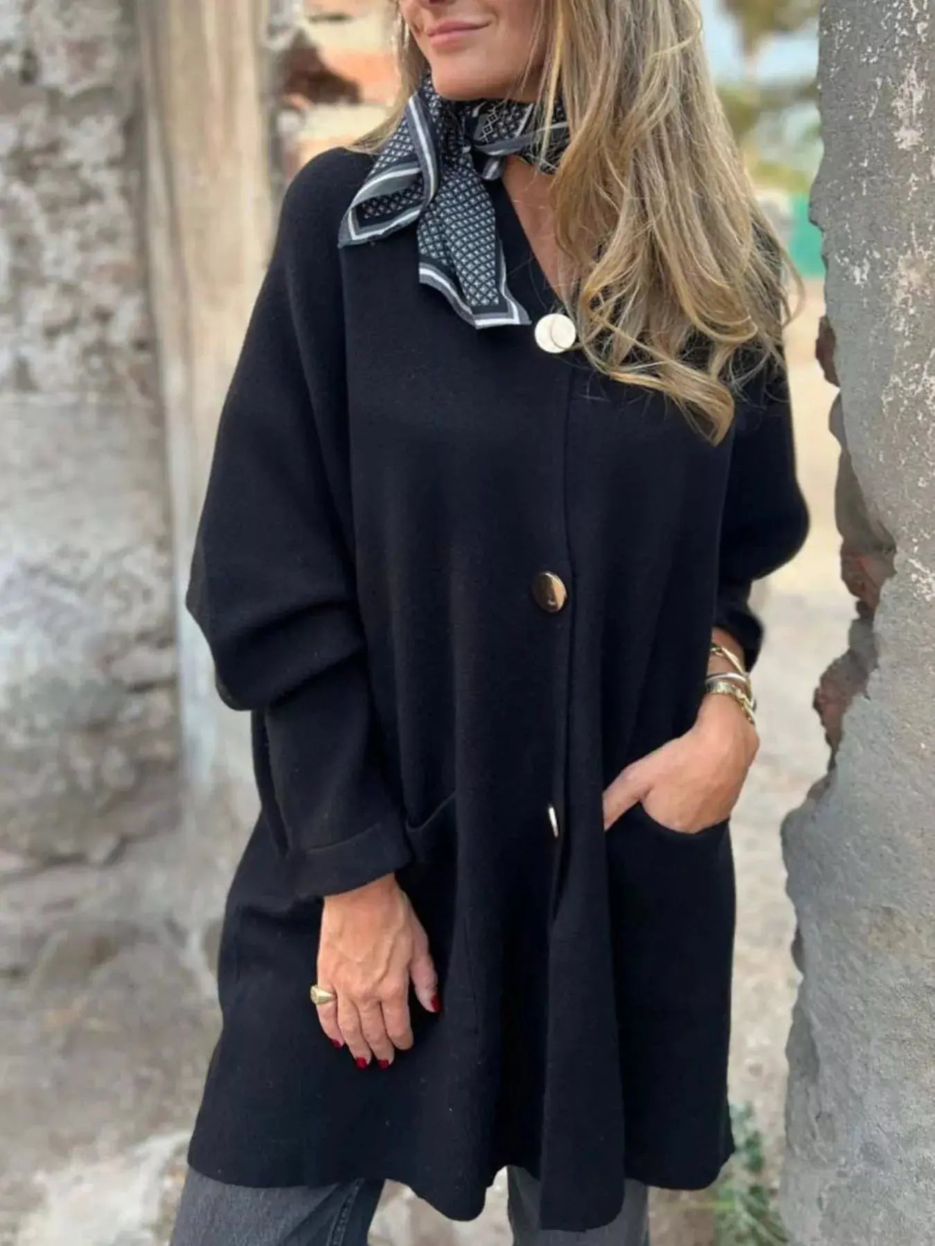 Full Size Button-Down Long Sleeve Cardigan Plus Size Simply Love