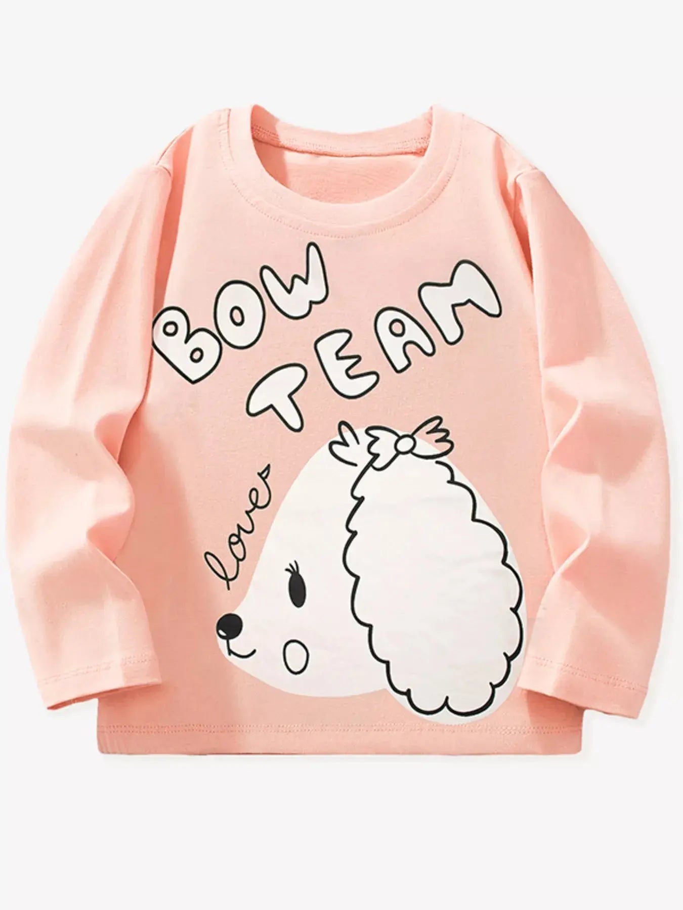 Kids Pink Long Sleeve T Shirt With Cute Dog Graphic Simply Love