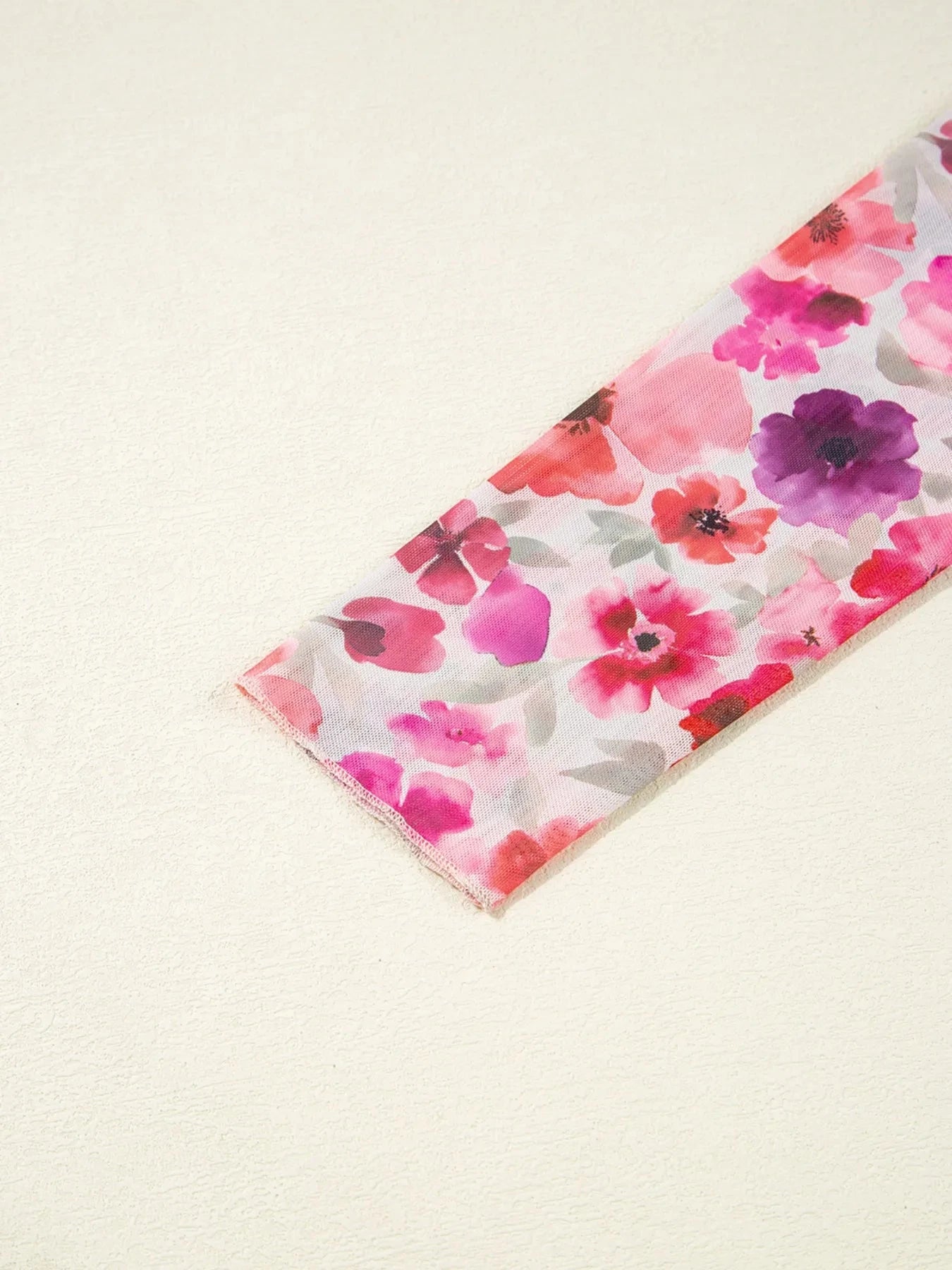 Floral Mesh Long Sleeve Fitted Blouse Coco’s Tee Boutique