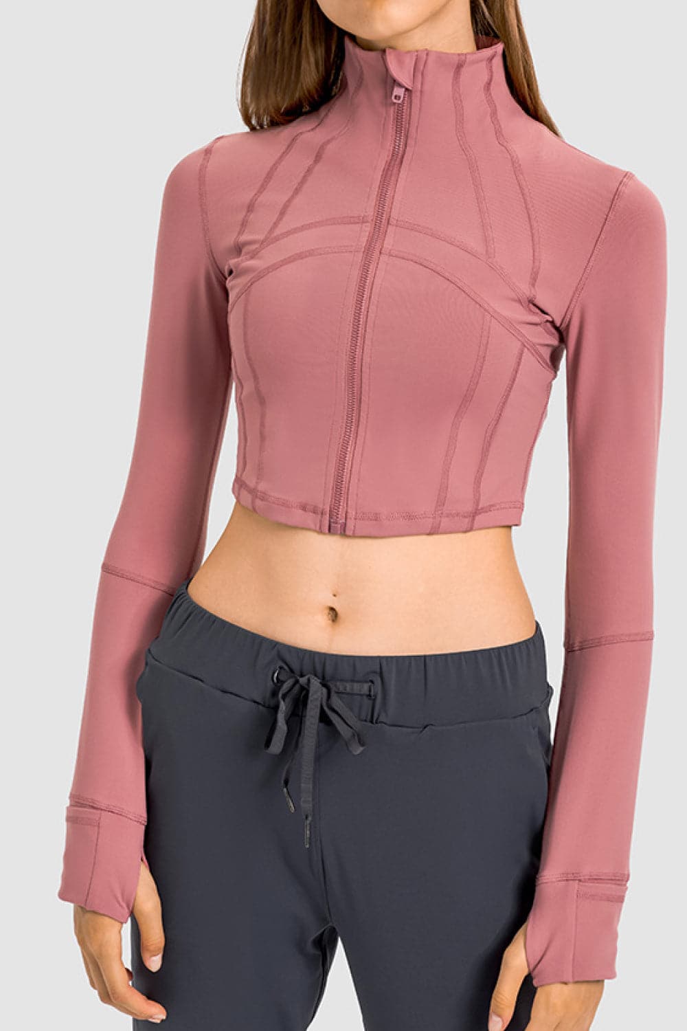 Zip Front Cropped Sports Jacket.