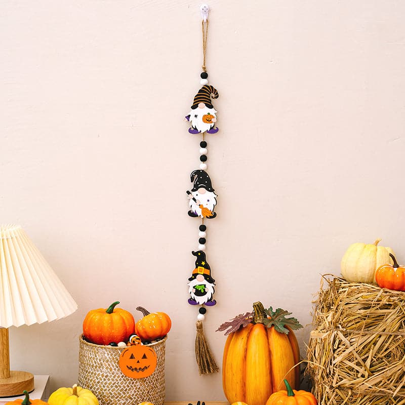 Charming wooden Halloween decorations - set of three hanging elements