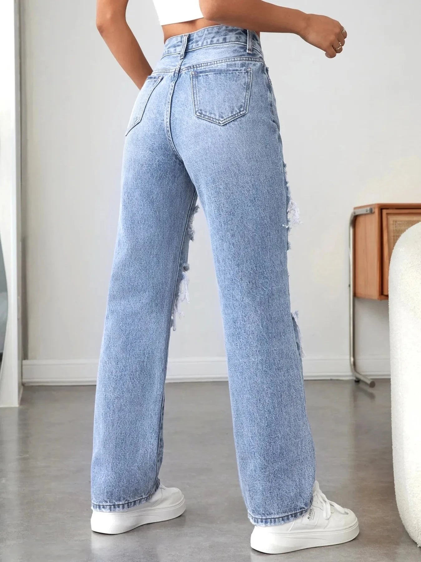 Distressed High Waisted Jeans Coco’s Tee Boutique