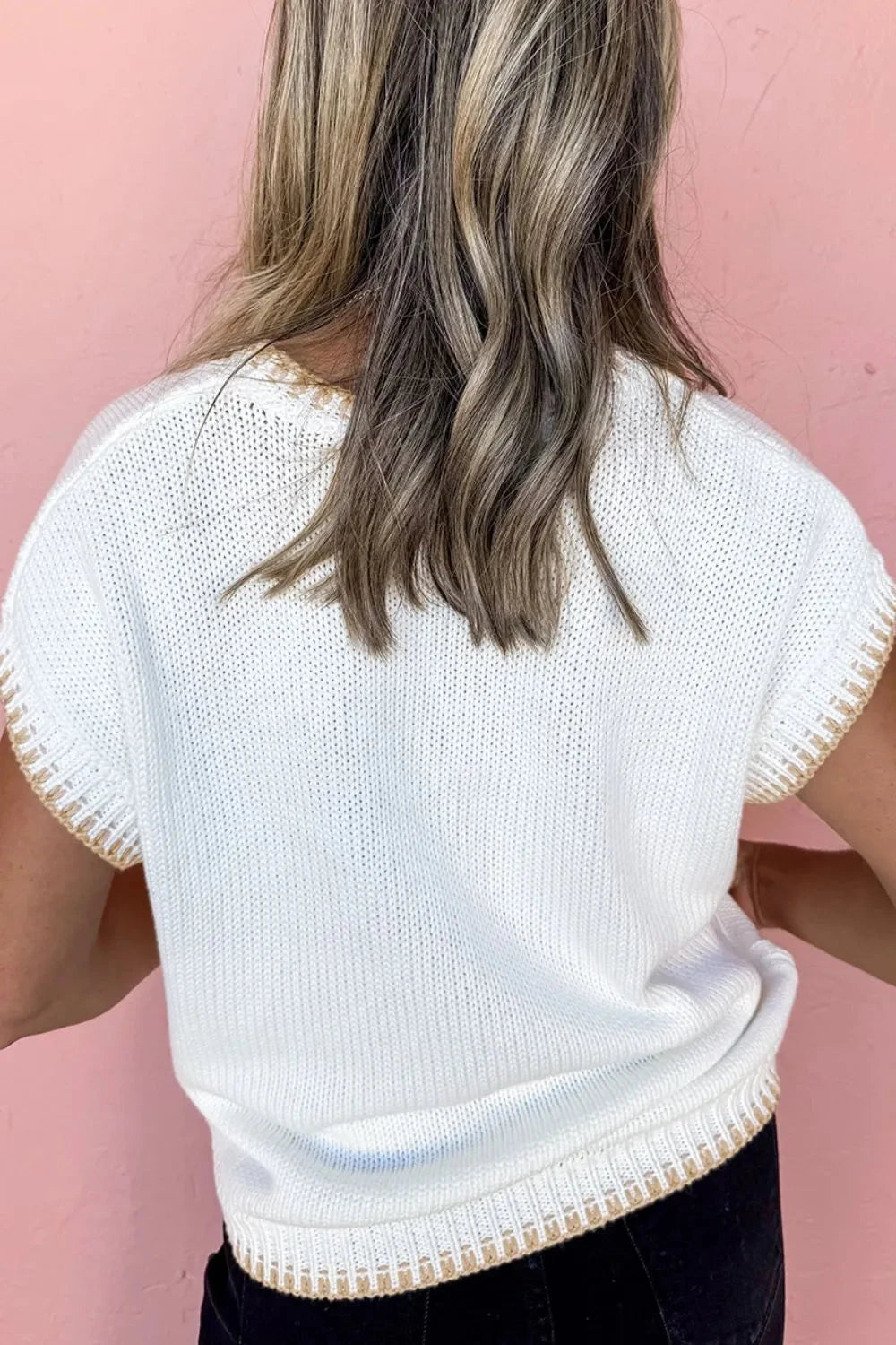 YEEHAW Stitch Edge Crew Neck Knit Top Simply Love