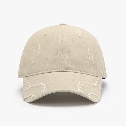 Raw Hem Adjustable Cap.