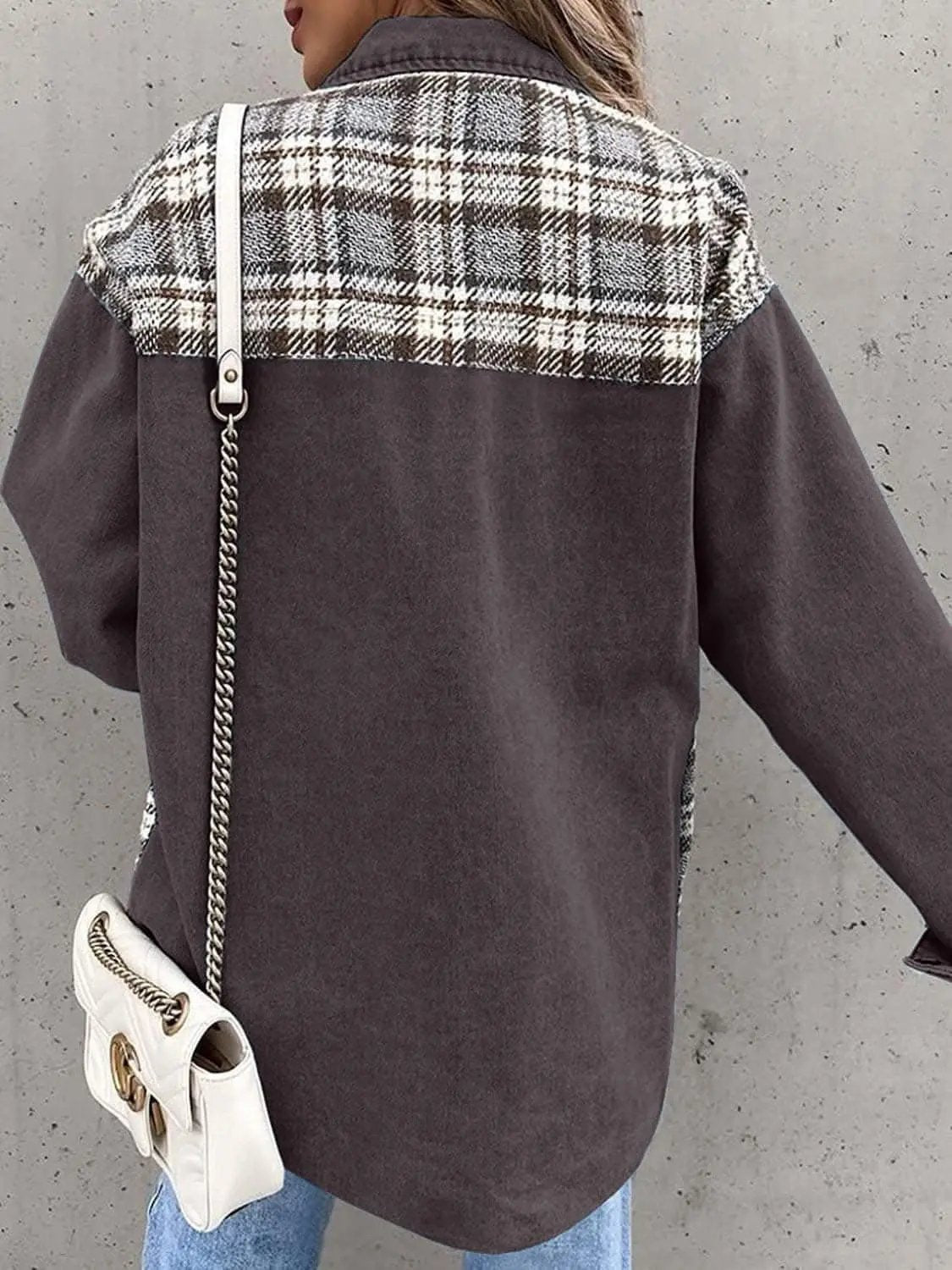 Plaid Oversized Cotton Jacket - Love Salve 