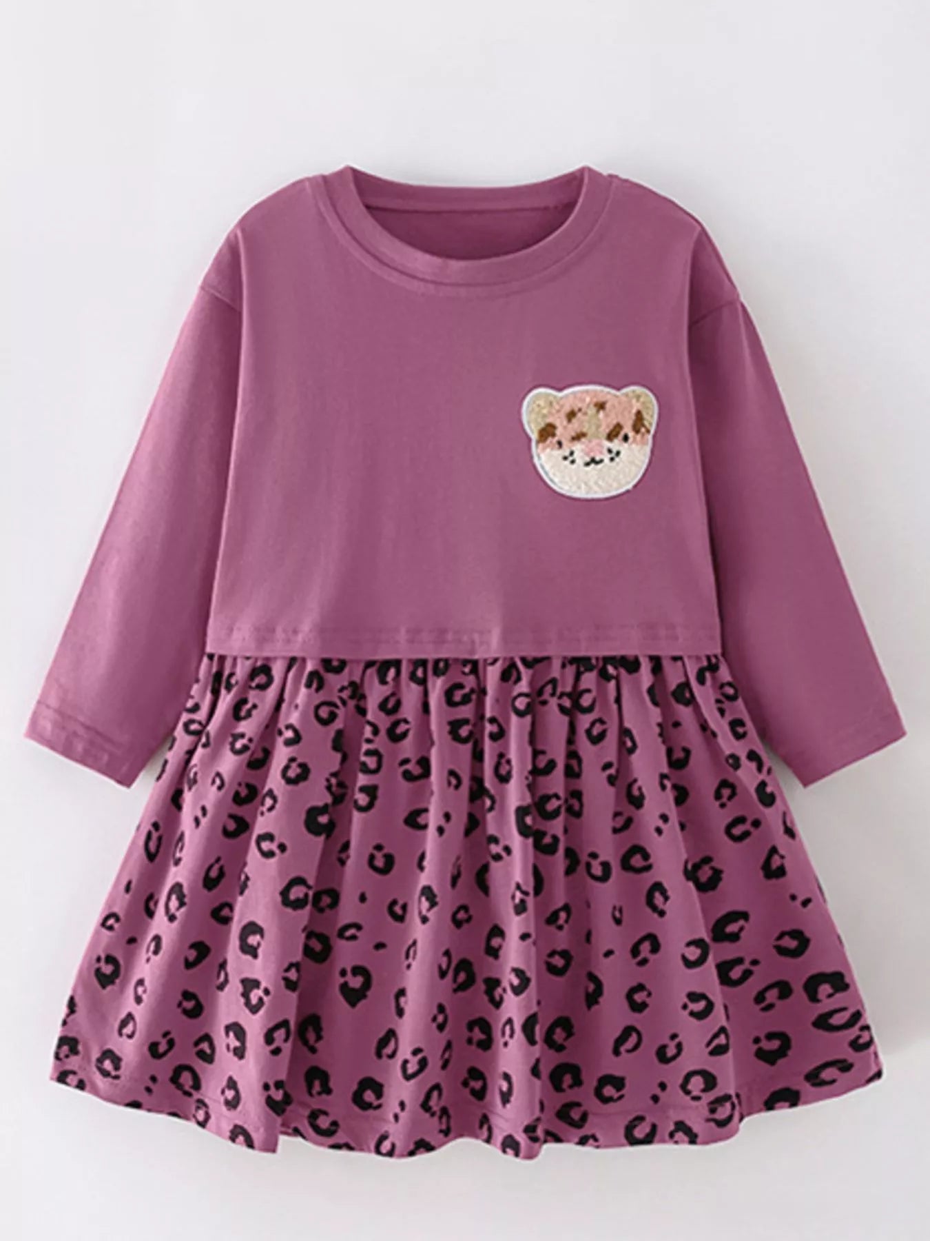 Children's Leopard Print Long Sleeve Dress Simply Love