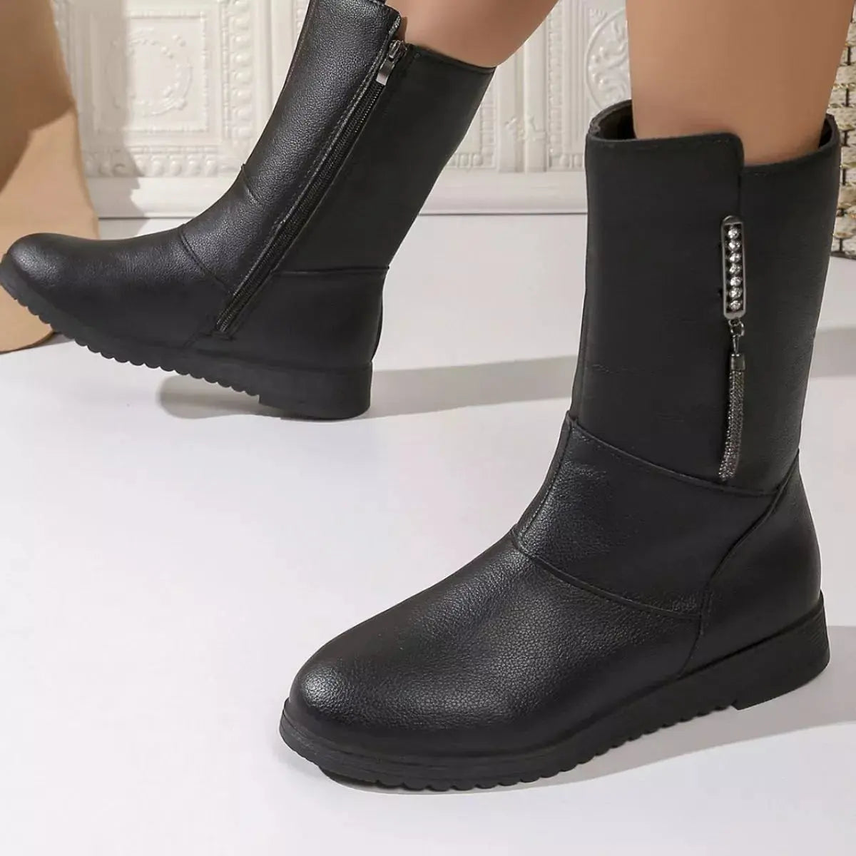 Round Toe Side Zip Boots Simply Love