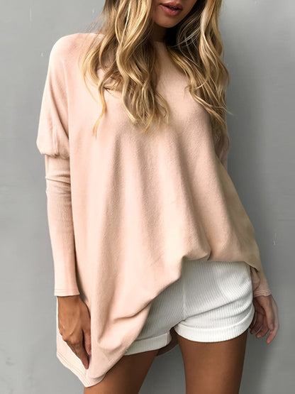 Versatile round neck long sleeve tee for everyday elegance