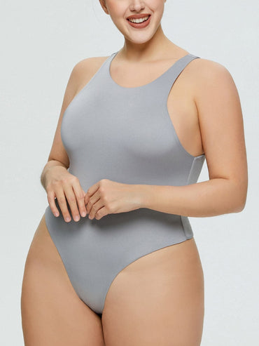 Full Size Round Neck Wide Strap Bodysuit.