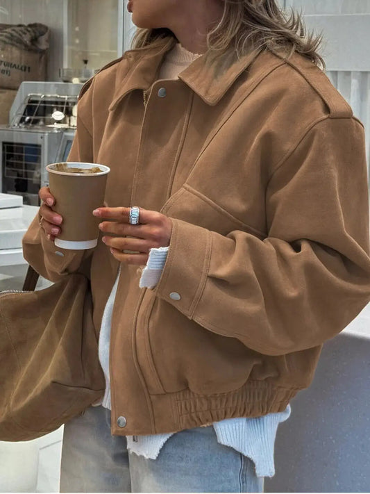 Zip Up Oversized Jacket Simply Love