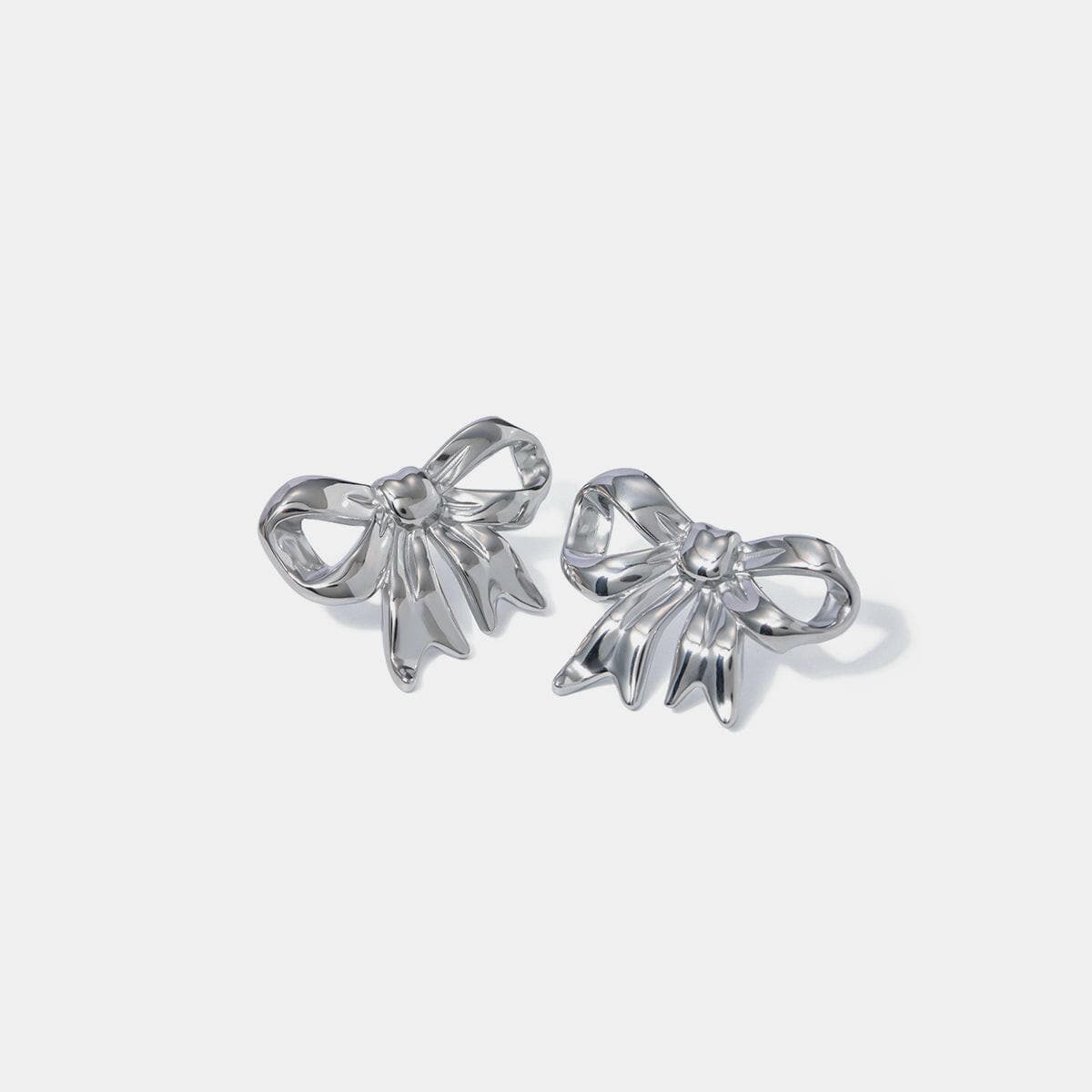 Stainless Steel Bow Stud Earrings.