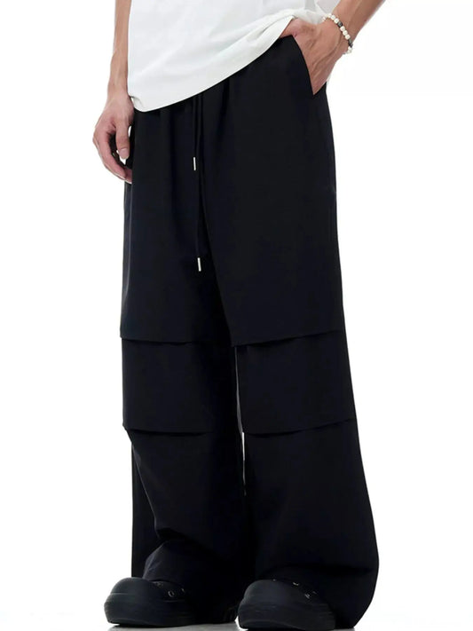 Mens Wide Leg Drawstring Lounge Pants Polyester Spandex Comfortable Simply Love