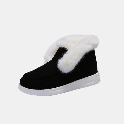 Furry Suede Snow Boots.