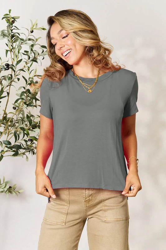 Basic Bae Full Size Round Neck Short Sleeve T-Shirt - Love Salve