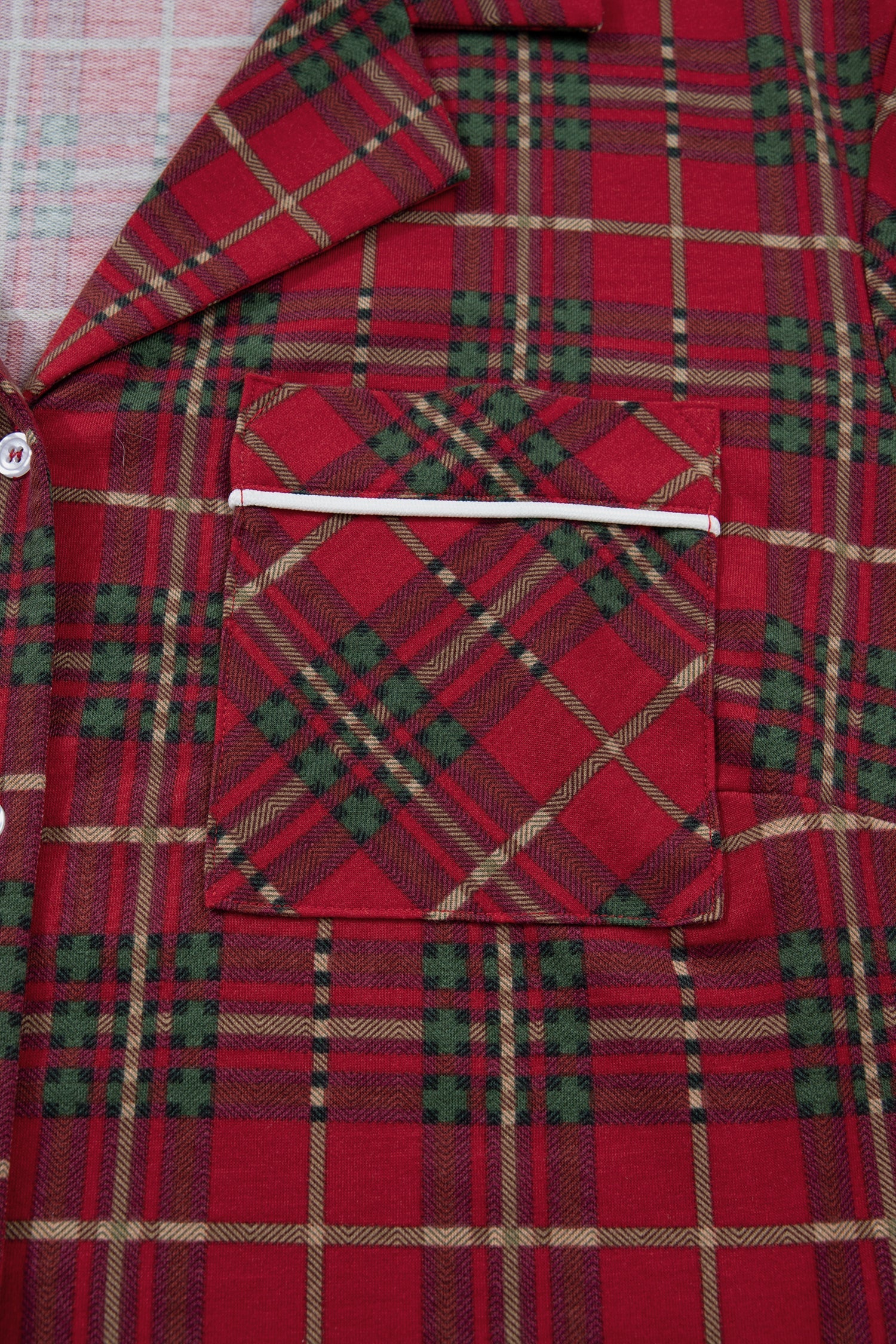 Red Plus Size Plaid Short Sleeve Shirt And Loose Pants Two Piece Pajama Set Cozy Sleepwear For Nighttime Comfort Dear-Lover Dropshipping