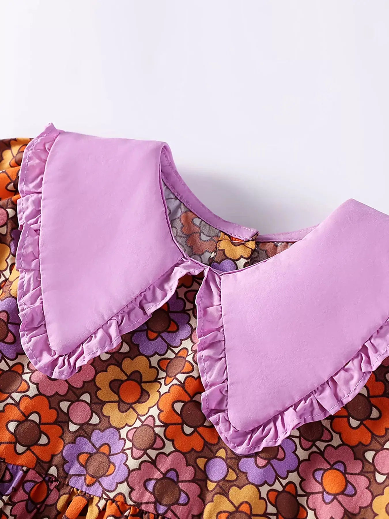 Children's Floral Print Peter Pan Collar Dress Simply Love