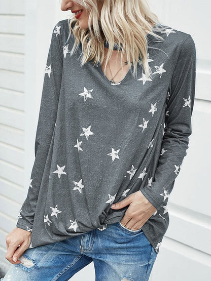 Stylish cutout long sleeve tee