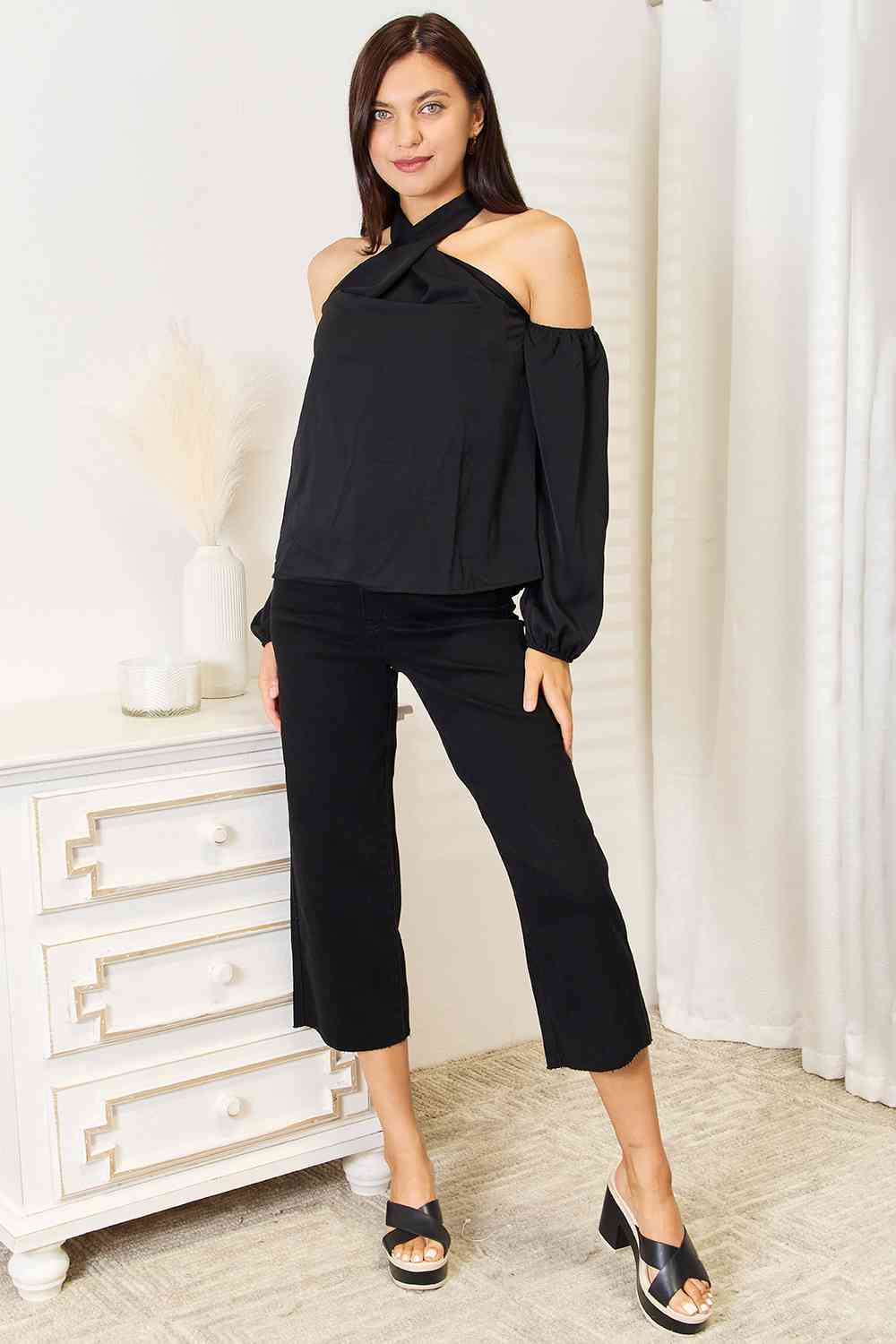 Double Take: Grecian Cold Shoulder Blouse