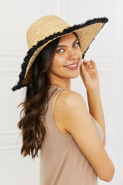 Fame Sunshine Straw Fringe Hat.