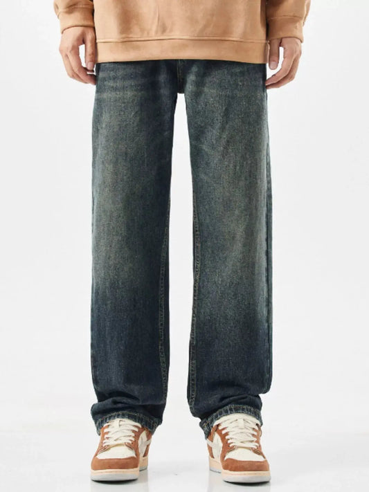 Men's Vintage Wash Wide Leg Jeans Simply Love