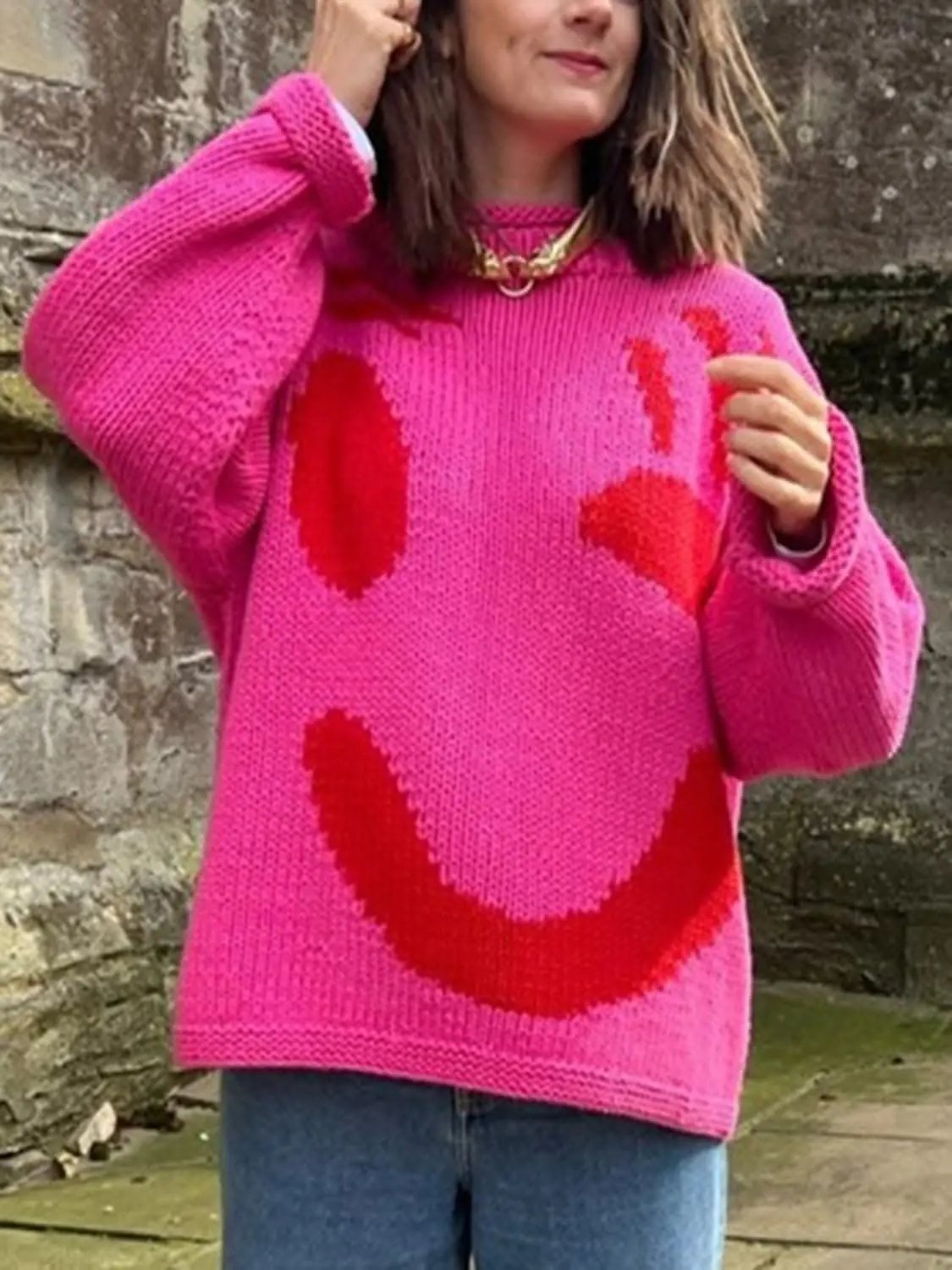 Cozy colorblock pullover, 100% polyester - Love Salve 