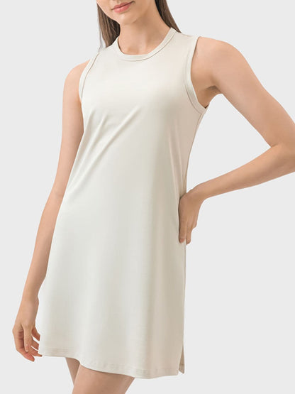 Round Neck Sleeveless Active Dress.