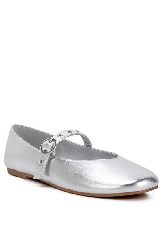 Callum metallic mary jane flats