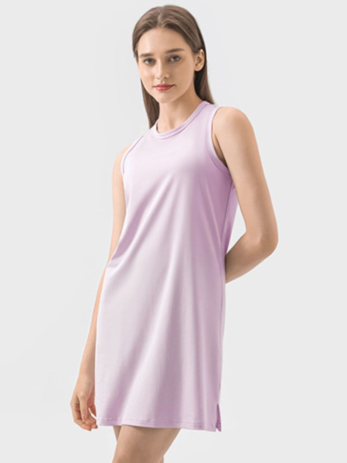 Round Neck Sleeveless Active Dress.