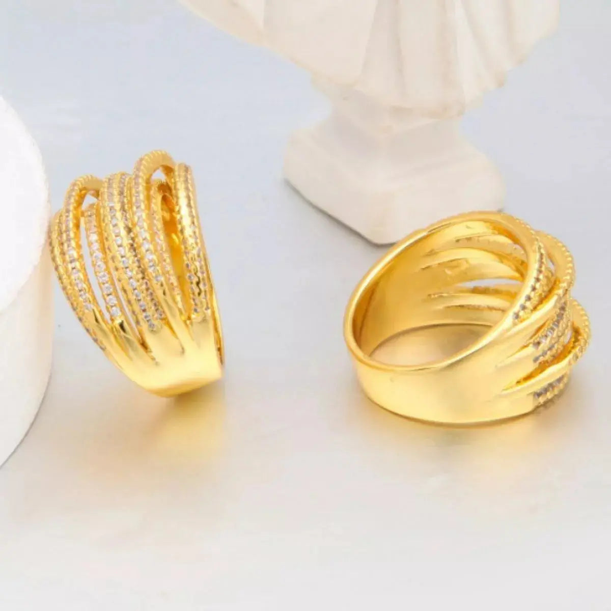 18K Gold-Plated Multi-Row Ring Simply Love