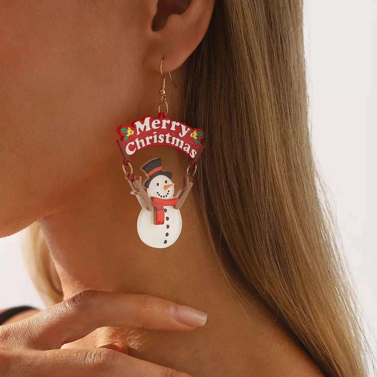 Christmas Snowman Dangle Earrings Simply Love