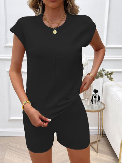 Chic cap sleeve top and shorts loungewear set