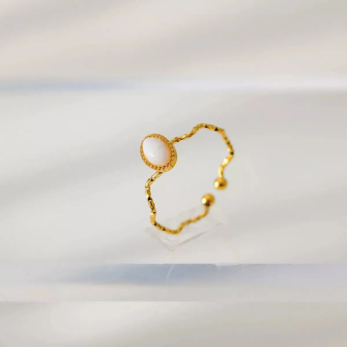 18K Gold-Plated Wave Open Ring Simply Love