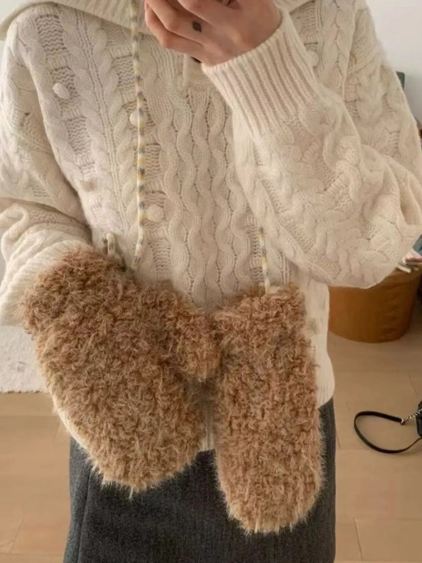 Fluffy Knit Mittens Gloves Simply Love