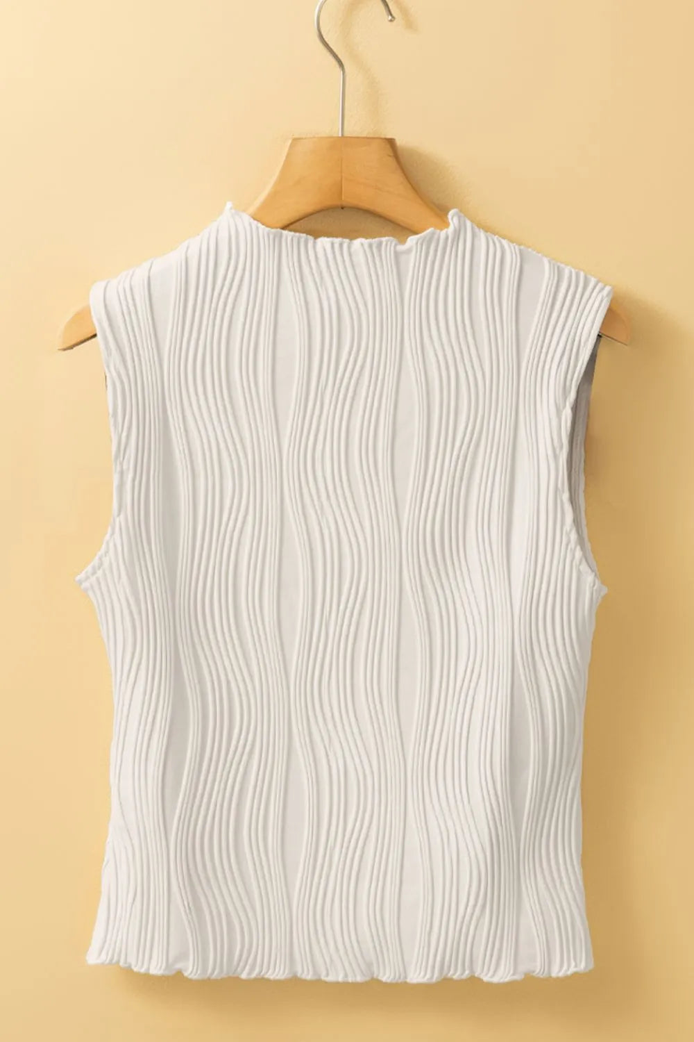 Wavy Textured Mock Neck Tank Simply Love