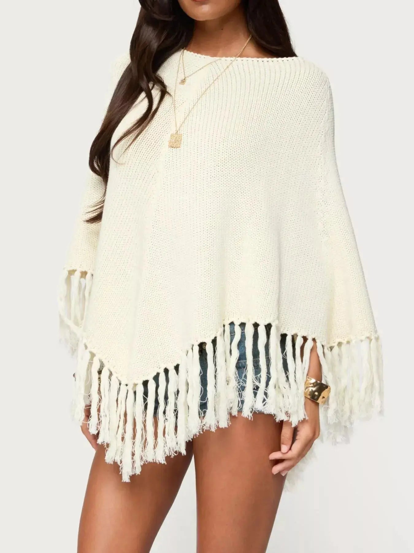 Fringe Cape Sleeve Sweater Simply Love