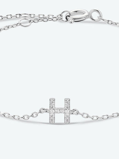 G To K Zircon 925 Sterling Silver Bracelet.