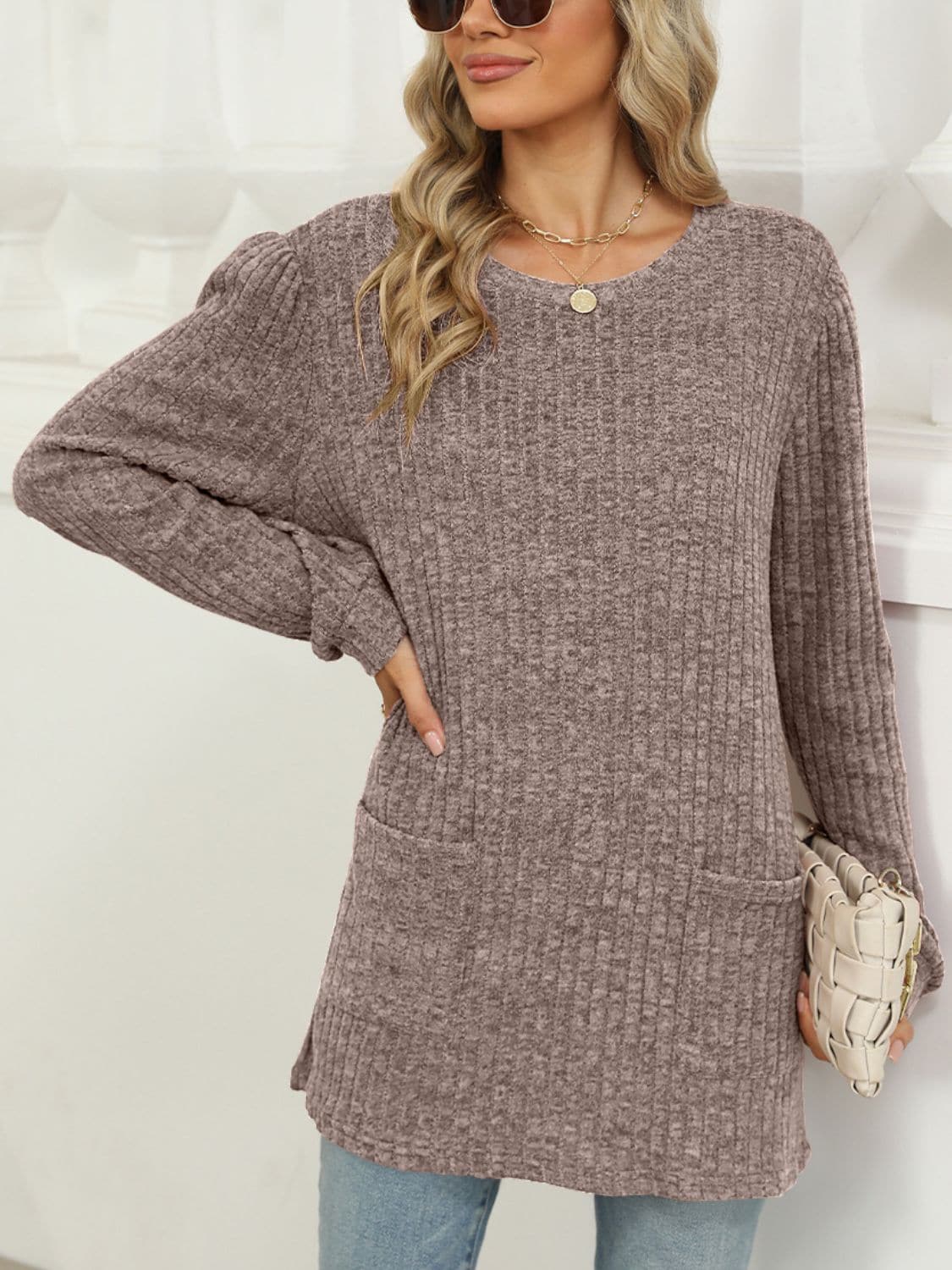 Stylish pocketed long sleeve tee