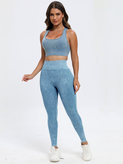 Scoop Neck Wide Strap Top and Pants Active Set.