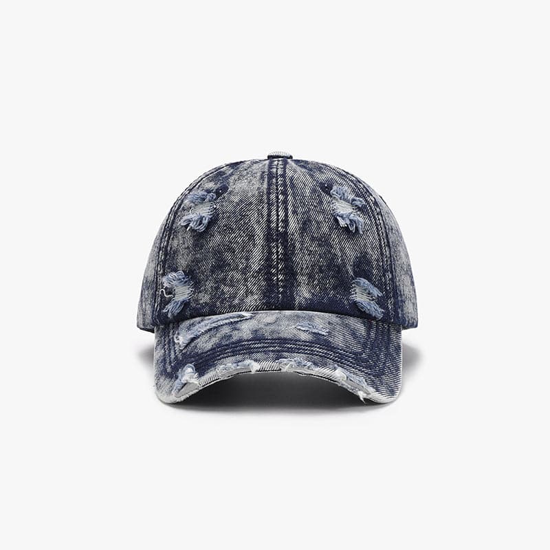 Distressed Cotton Baseball Cap.