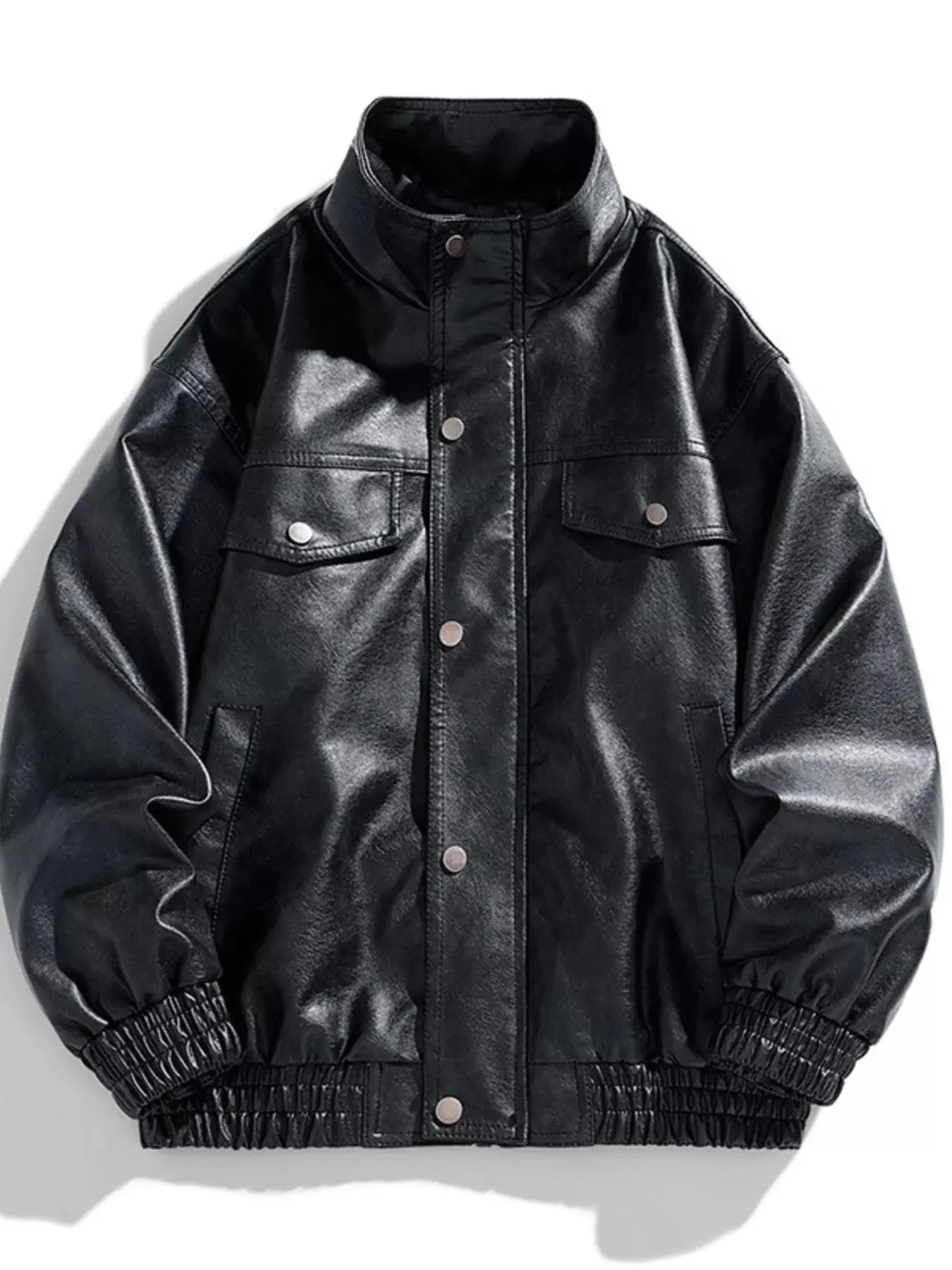 Men's Plus Size Leather Bomber Jacket Simply Love