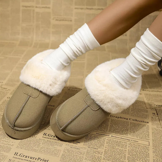 Fuzzy Platform Ankle Boots Simply Love