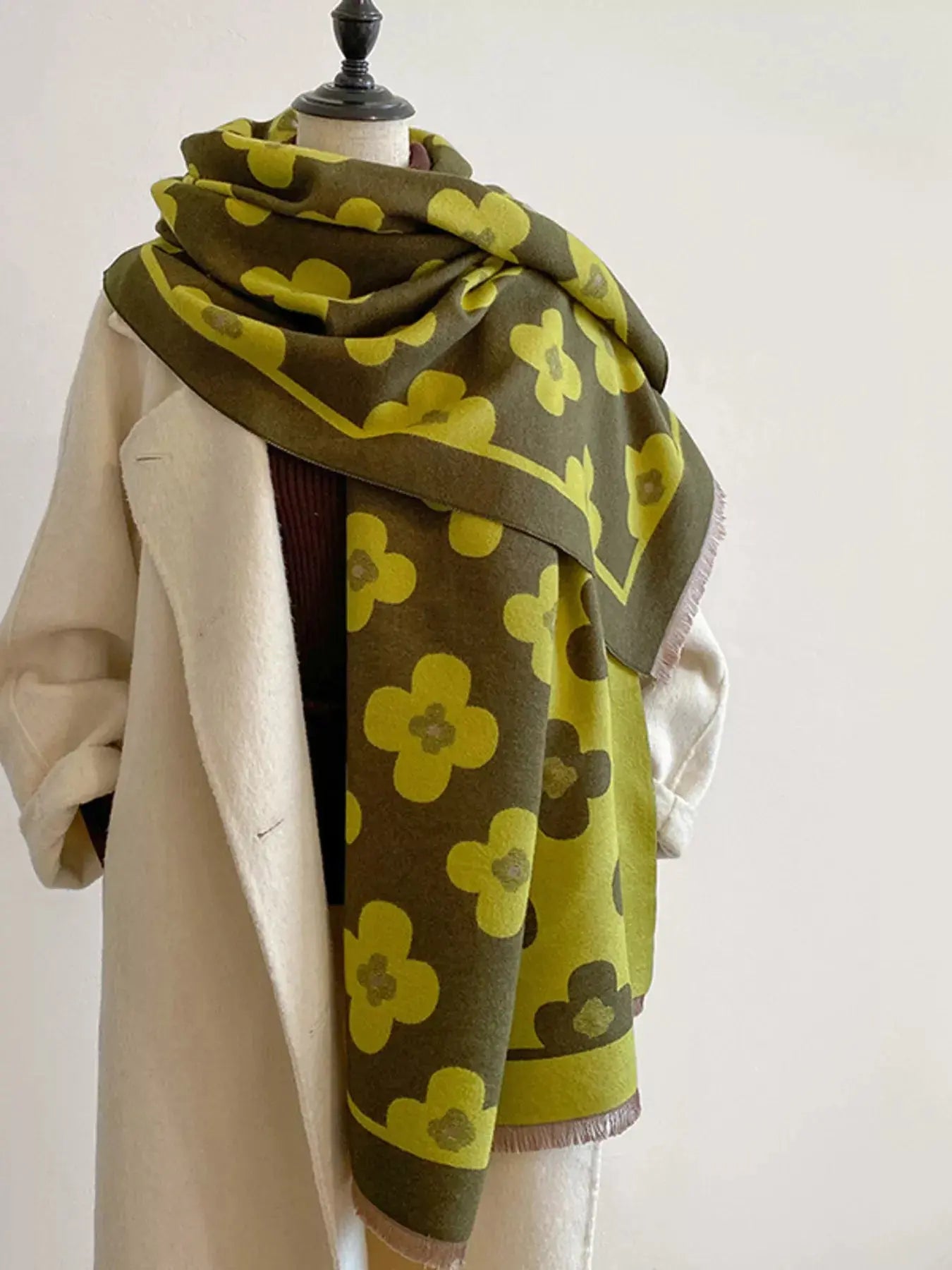 Floral Print Raw Hen Scarf Simply Love