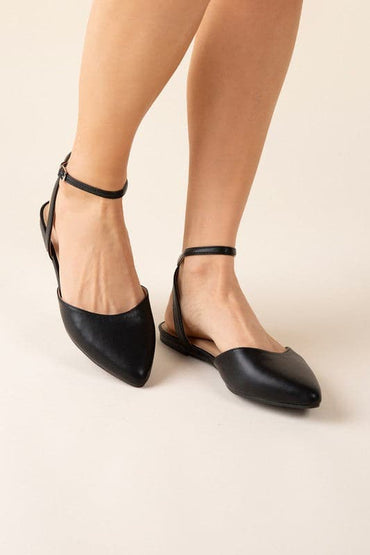 LINDEN-S Ankle Strap Flats.