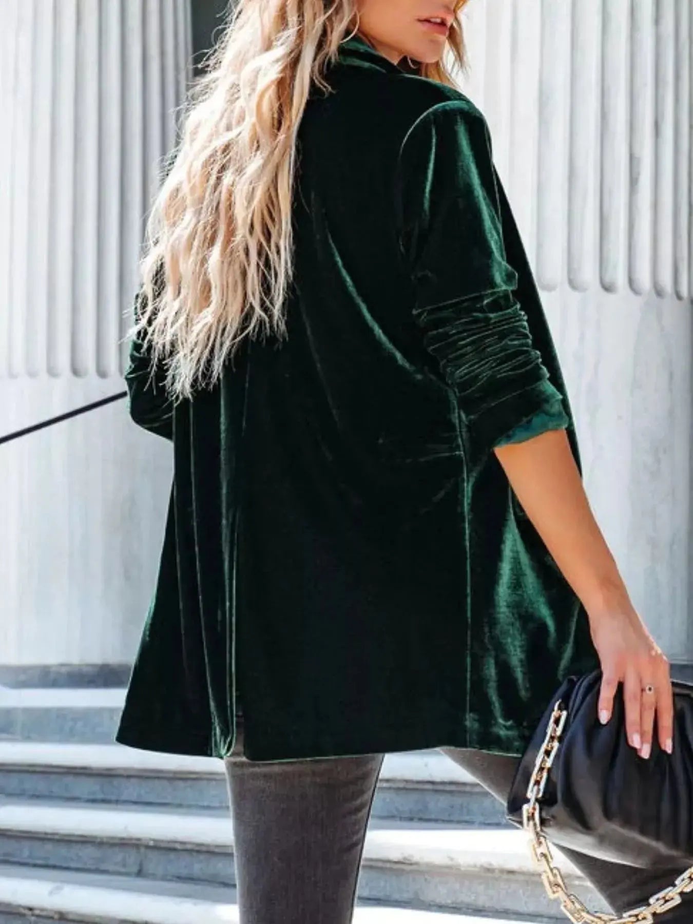 Velvet One Button Outerwear Simply Love