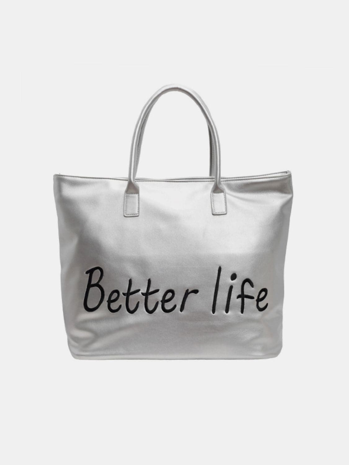 Spacious pu leather tote bag