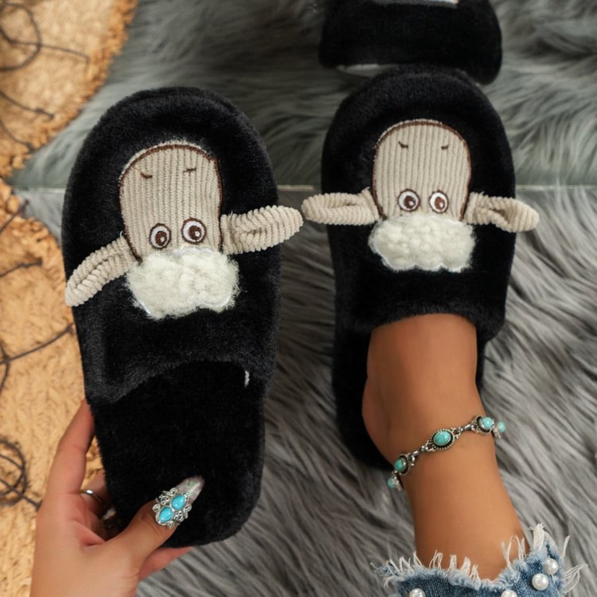 Cozy cotton sheep slippers - ultimate comfort