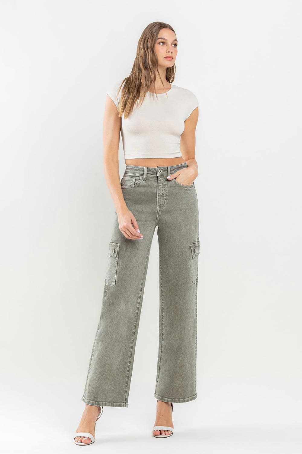 Vervet by Flying Monkey 90's Super High Rise Cargo Jeans.