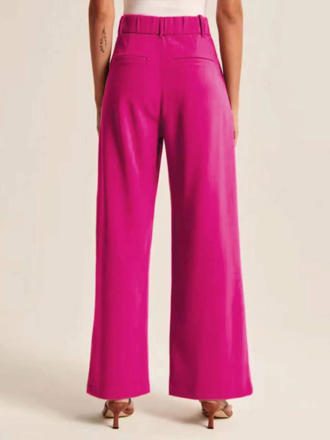 Wide Leg High Rise Trousers