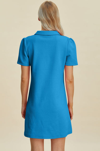 Double Take Full Size Texture Short Sleeve Dress.