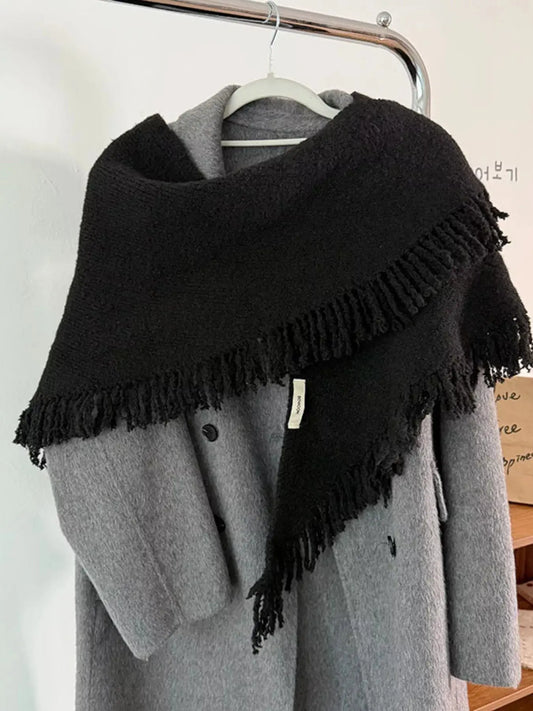 Fringe Trim Knit Scarf Simply Love